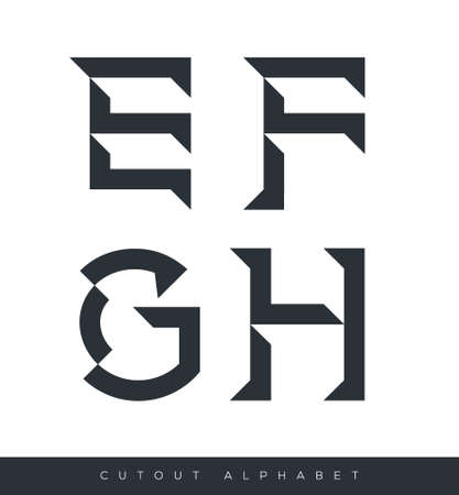 Typographic alphabet with sharp shadows with sample text on isolated backgroundのイラスト素材