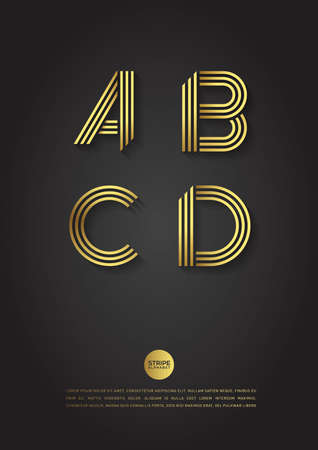 Typographic metallic alphabet with sample text on isolated backgroundのイラスト素材