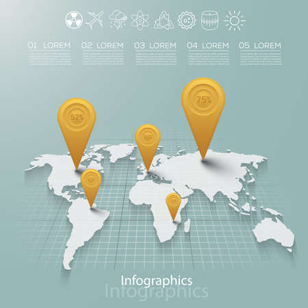 Carefully designed illustration of infographics elementsのイラスト素材