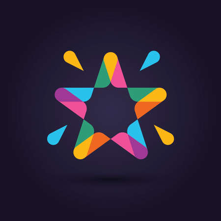 Vector graphic star symbol with sample text for your company in vibrant colorsのイラスト素材