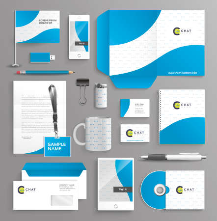 Vector graphic professional identity for your company, in vibrant colors, with useful elementsのイラスト素材