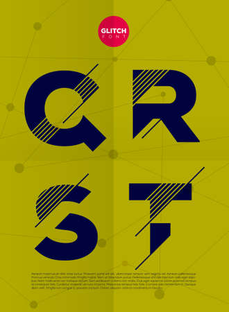 Typographic alphabet in a set. Contains vibrant colors and minimal design on a minimal abstract backgroundのイラスト素材