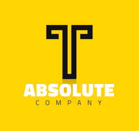 Vector graphic creative line alphabet symbol / Letter Tのイラスト素材