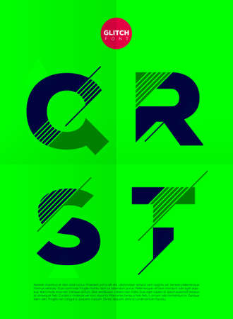 Typographic alphabet in a set. Contains vibrant colors and minimal design on a minimal abstract backgroundのイラスト素材