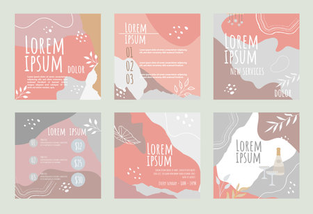 Wedding Invitation Templates Set. Vector Illustration.のイラスト素材