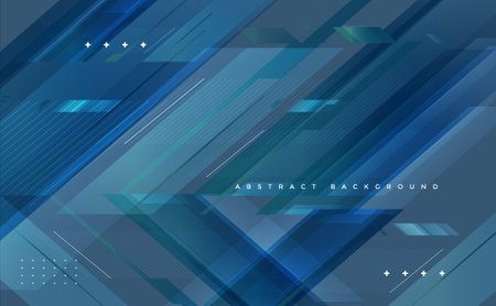 Abstract background with blue geometric shapes and lines. Futuristic technology style.の写真素材