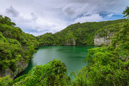 Thale Nai, salt emerald lakeの写真素材
