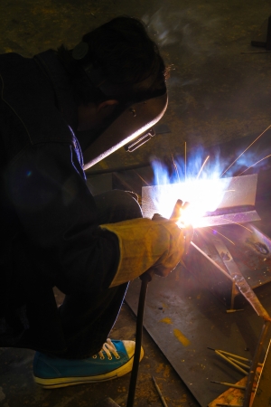 Skilled workers to work in the industry, Light of the beautifully voiced の写真素材