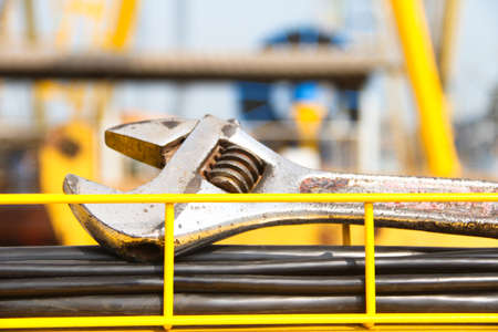 Atmosphere in the construction and installation of crane の写真素材