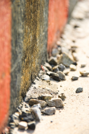 This is close-up footpath of rail of girder crane の写真素材