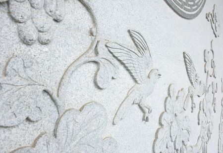 Chinese motifs, stone carvings, which are the raw material.の写真素材