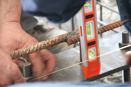 Working atmosphere in the construction, installation and safety of crane industrial.の写真素材