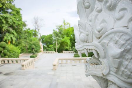 The sculpture has a unique pattern details of Thailand.の写真素材