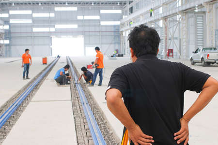 The atmosphere indoor of heavy industrial plants.の写真素材