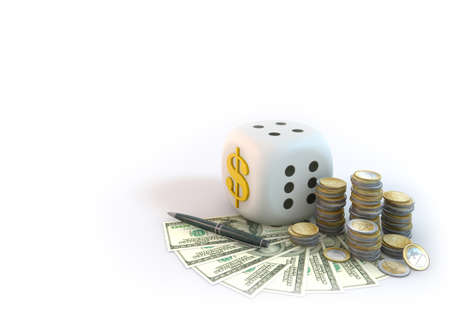 Rendering 3 Dimensions image on a white background, The idea about of Financial and Business.