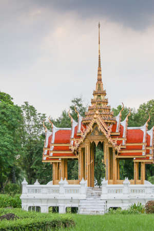 The worship pattern Thailand in Becket with dark skyの写真素材