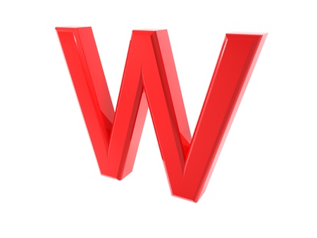 3D red letters on a white background.の写真素材
