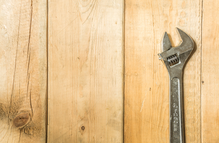 Equipment on woodの写真素材