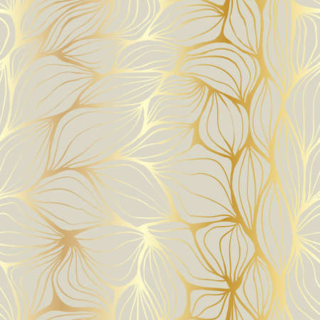 Doodle golden and beige abstract ripples. Seamless pattern.のイラスト素材