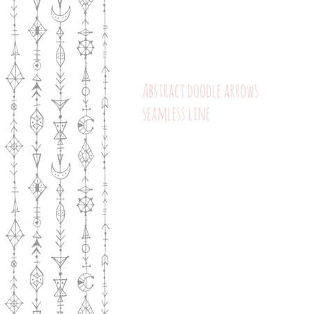 Doodle abstract lines seamless pattern.のイラスト素材