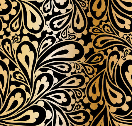 Doodle paisley seamless pattern.のイラスト素材