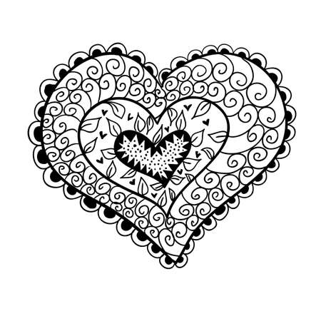 Doodle textured heart.のイラスト素材