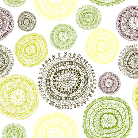 Doodle circles seamless pattern.のイラスト素材