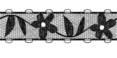 Floral seamless lace line vector illustration.のイラスト素材