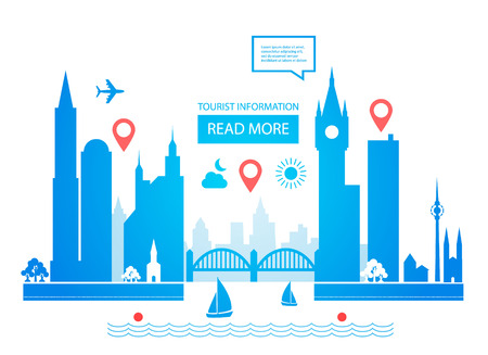Urban Landscape. Real Estate Background. Infographic Design. City Day. City scape. Vector illustrationのイラスト素材