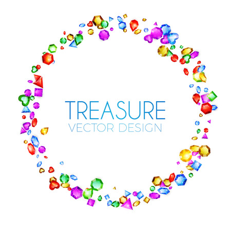 Falling Multicolor Gems. Treasure Design. Abstract Luxury and Game Background. Vector illustrationのイラスト素材