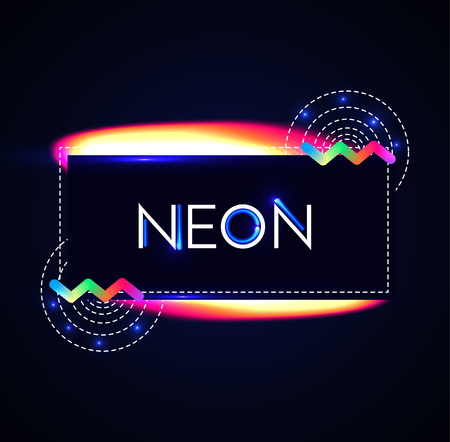 Abstract Trendy Shining Neon Banner. Colorful Cover and Poster Pemplate.のイラスト素材