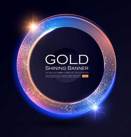 Elegant Shining Circle Banner with Glitter Light Effect. Vector illusratrationのイラスト素材