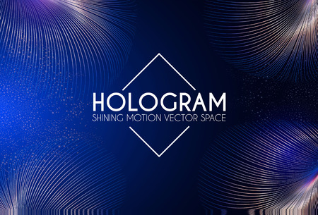 Hologram. Abstract Background with Motion Lights. Shining Space. Vector illustrationのイラスト素材