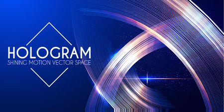 Hologram. Abstract Background with Motion Lights. Shining Space.のイラスト素材