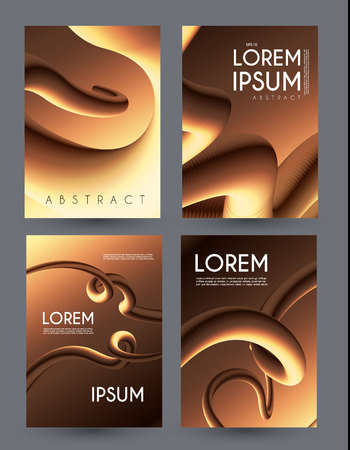 Liquid Metal Gragients Collection. Fluid Design Template Set. Motion Space.のイラスト素材