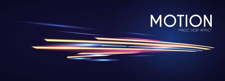 Magic Neon Light Effect. Motion Beam Design. Colorful Futuristic Space.