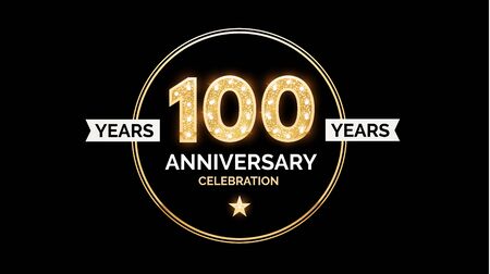 1 year anniversary celebration design template with gold glitter effect.