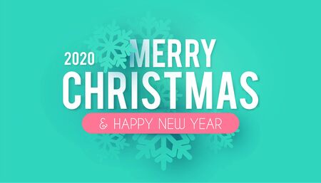 Merry Christmas and Happy New 2020 year Holiday background with smowflakes.のイラスト素材