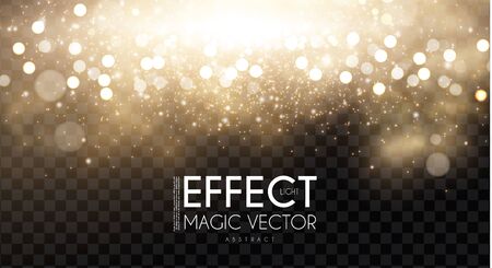 Magic light, bokeh and fog effect. Abstract shining design on transparent background. 1920th-1930th.のイラスト素材
