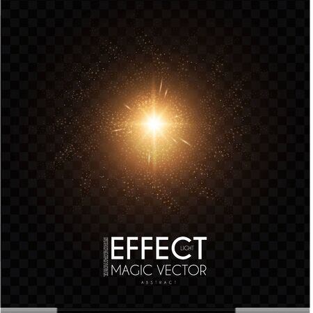 Flash light effect. Explosion on transparent background. Magic stars.のイラスト素材