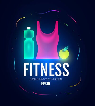 Fittnes and sport shining background. Shining equipment.のイラスト素材