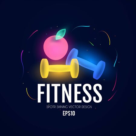 Fittnes and sport shining background. Shining equipment.のイラスト素材
