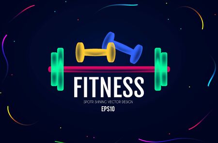 Fittnes and sport shining background. Shining equipment.のイラスト素材
