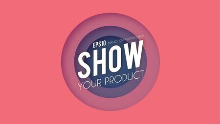 Abstract circle background. Promotion paper element. Simple depth. Show your product.のイラスト素材