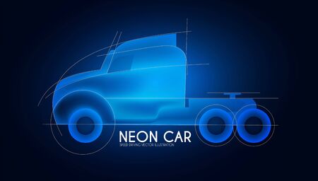 Truck, car design with transparent light effect.のイラスト素材