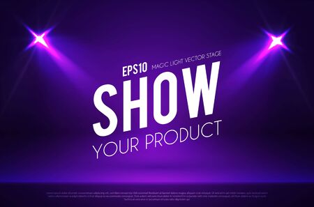 Empty scene with shining spotlights. Showcase. Show your product.のイラスト素材