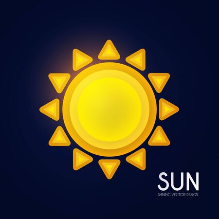 Cartoon sun. Shining summer element. Weather sign.のイラスト素材