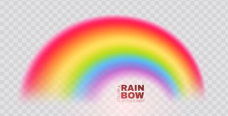 Rainbow on transparent background. Realistic spectrum color effect.のイラスト素材