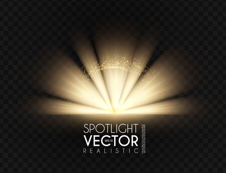 Spotlights. Transparent light effect. Show design. Light source. Sunrise.のイラスト素材