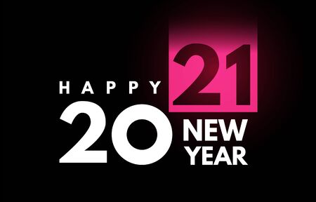 2021 text design. Happy new year label. Business decoration sign.のイラスト素材